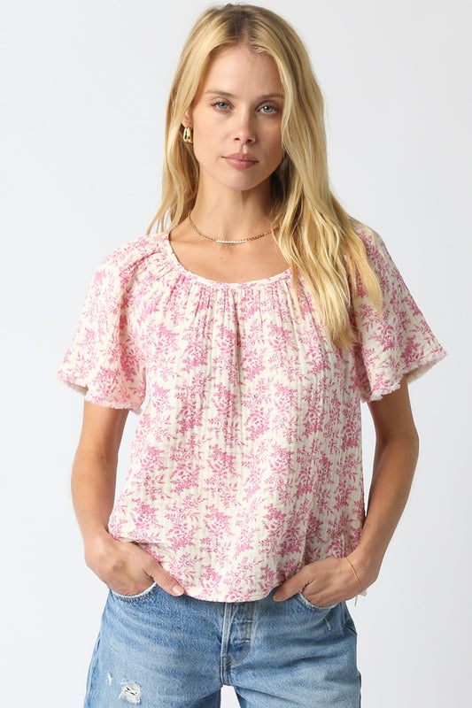 Aubree Crinkled Floral Top