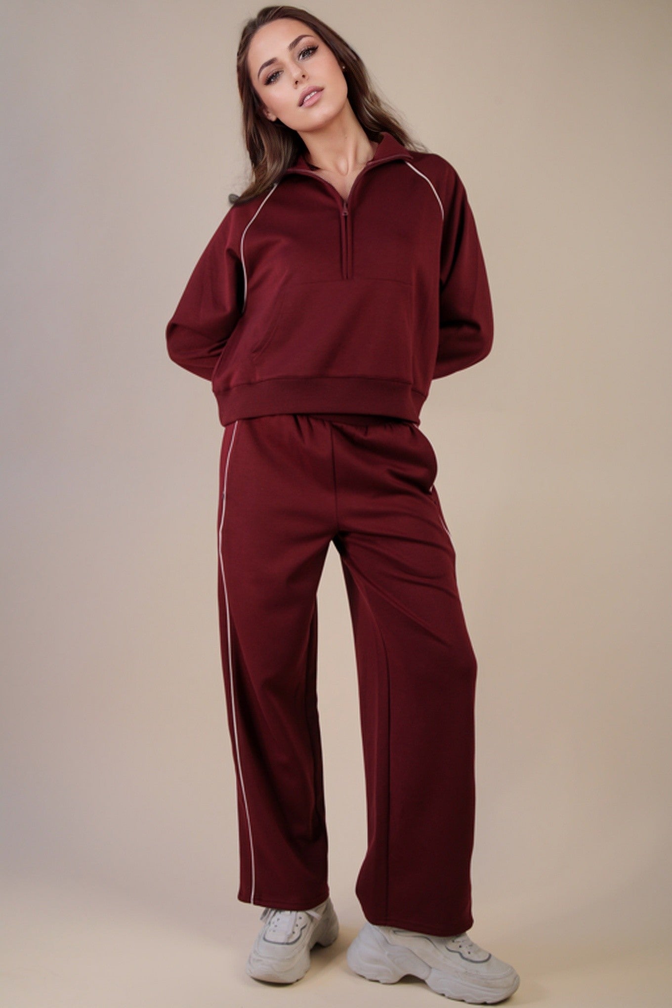 Burgundy Casual Sweatpants