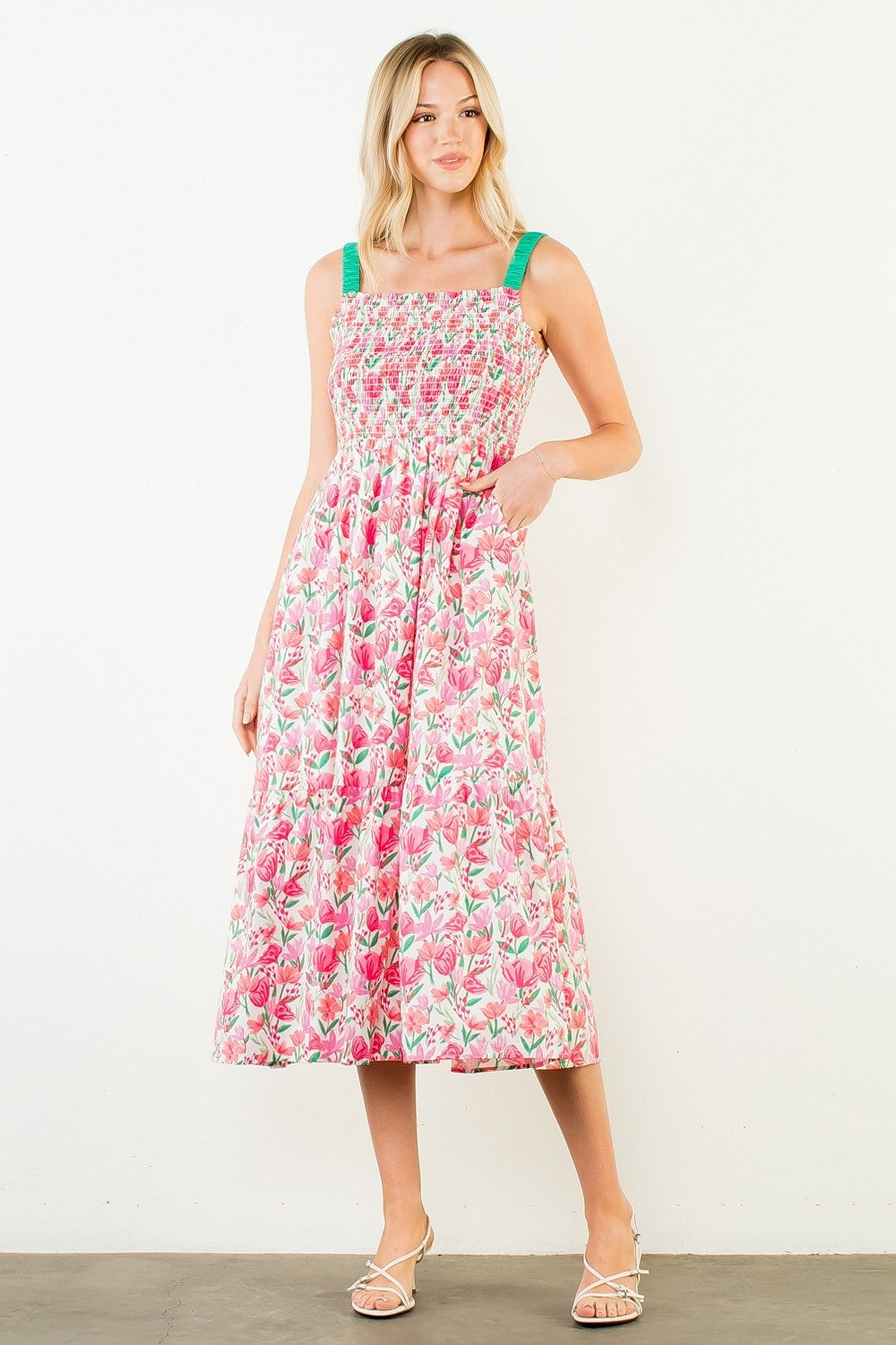 Floral Print Tiered Maxi Dress