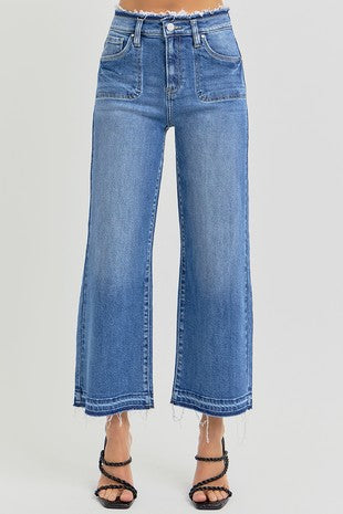 High Rise Crop Wide Jeans