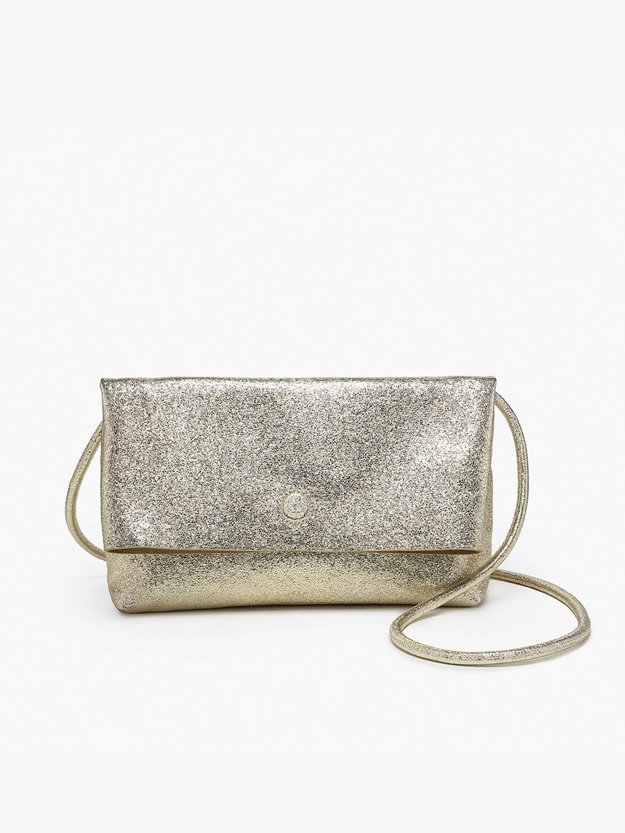 Lana Metallic Glitter Crossbody- Gold