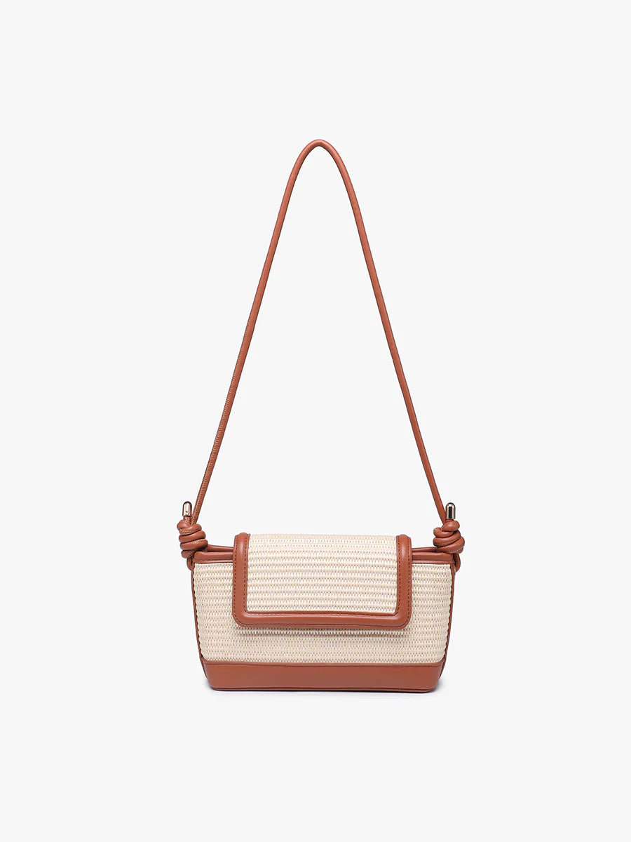 Oaklynn Straw Crossbody-Natural & Brown