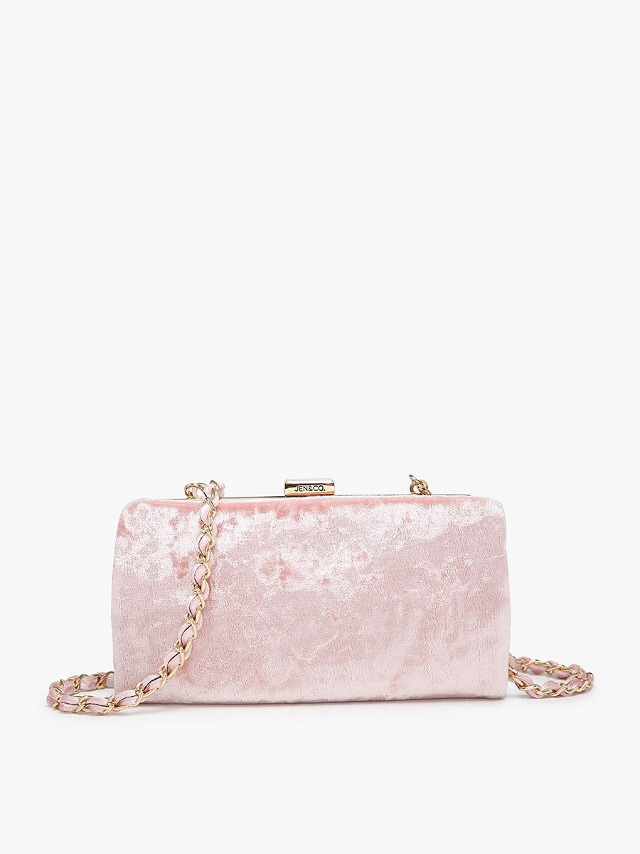 Sue Pink Velvet Wallet Pouch