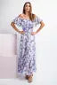 Violet Floral Off Shoulder Maxi Dress