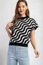 Black & White Swirl Printed Top