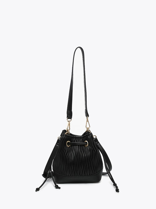 Aruba Textured Bucket Bag-Black