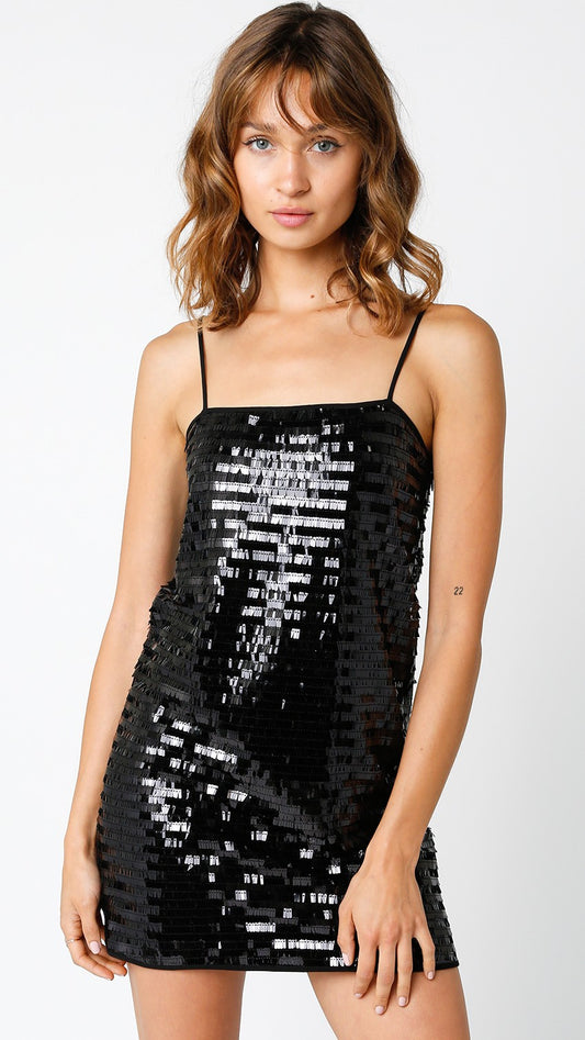 Black Sequin Mini Dress