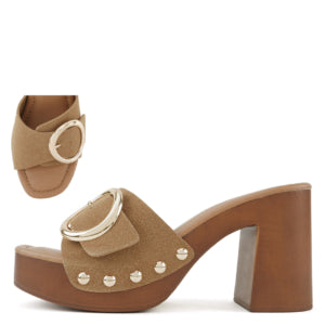CITRUS Tan high heel sandal