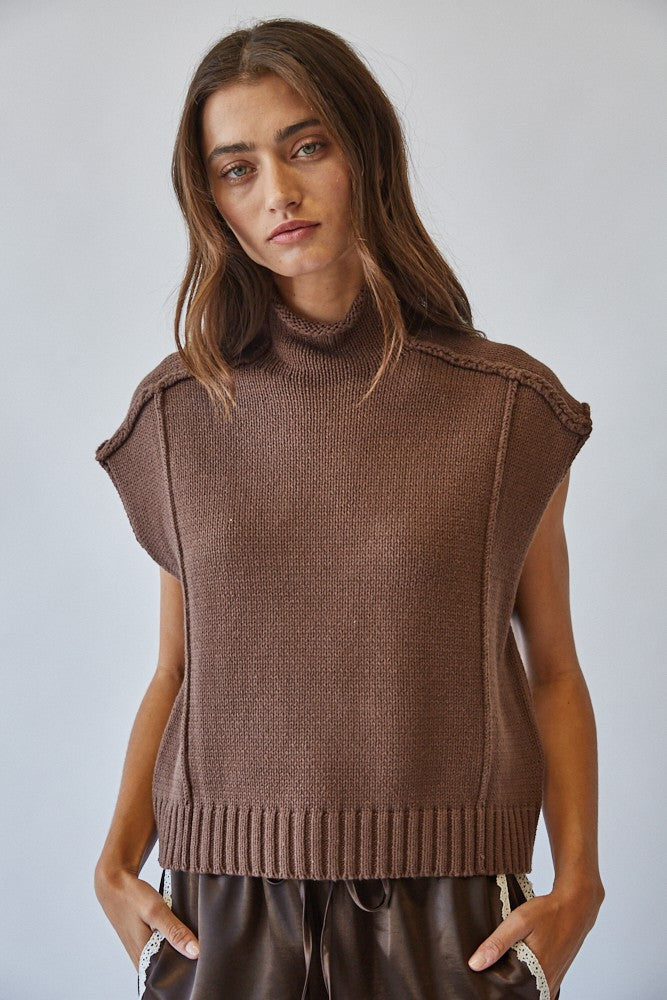 Brown Knit Vest