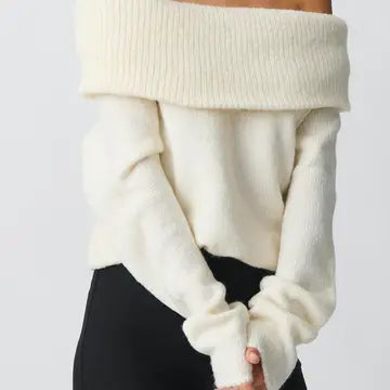 Cream Of Shoulder Knit Sweater