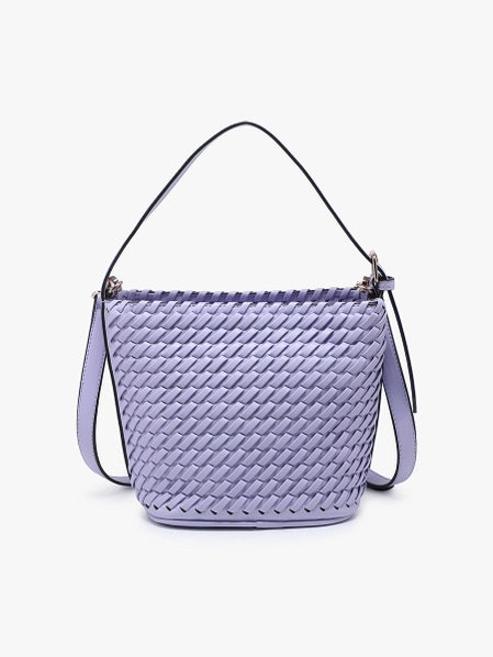 Emerson Diagonal Woven Bucket Bag in Petunia