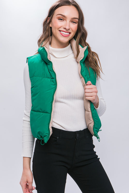 Green Reversible Puffer Vest