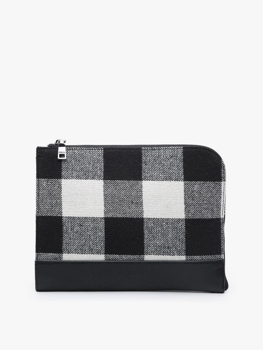 Gwen Black & White Plaid Clutch