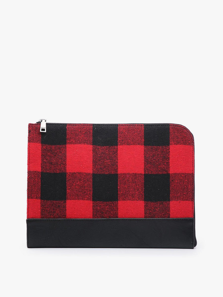 Gwen Red & Black Plaid Clutch