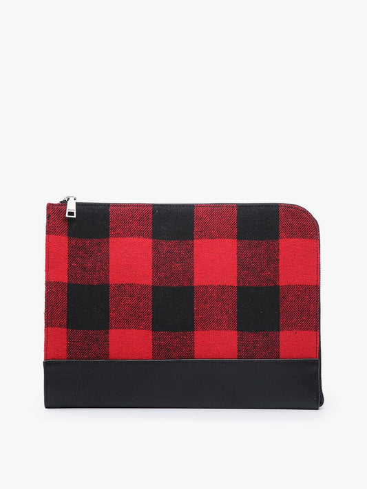 Gwen Red & Black Plaid Clutch
