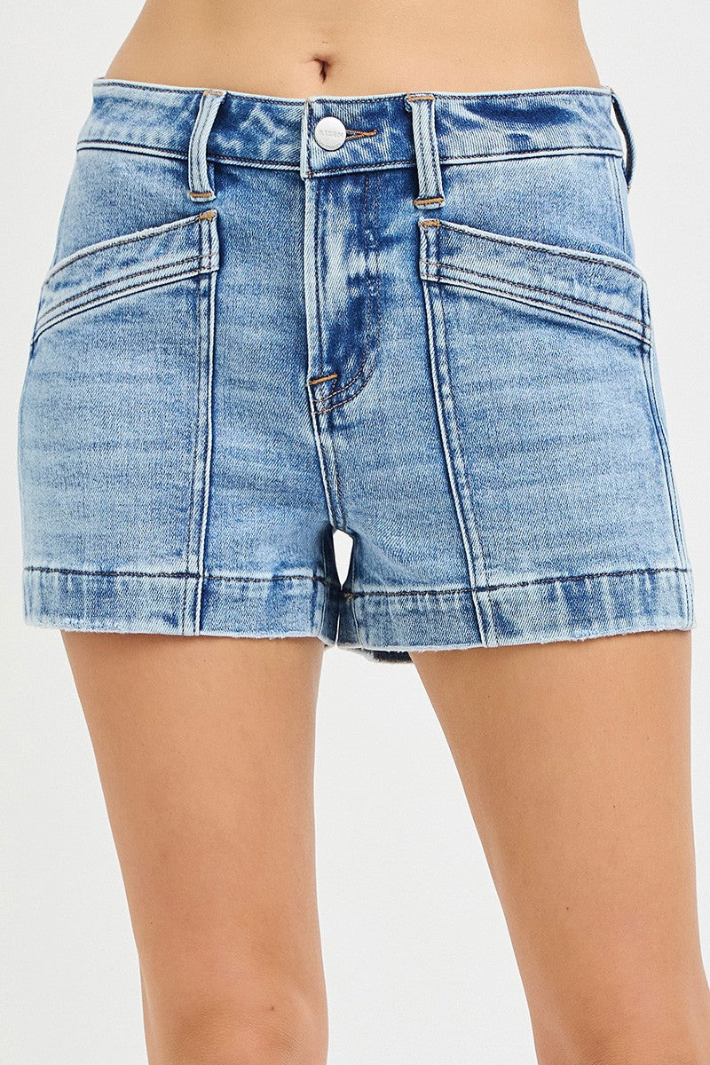 High Rise Pocket Detail Shorts-RDS6426