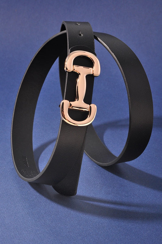 Horse Bit Buckle Belt-Black