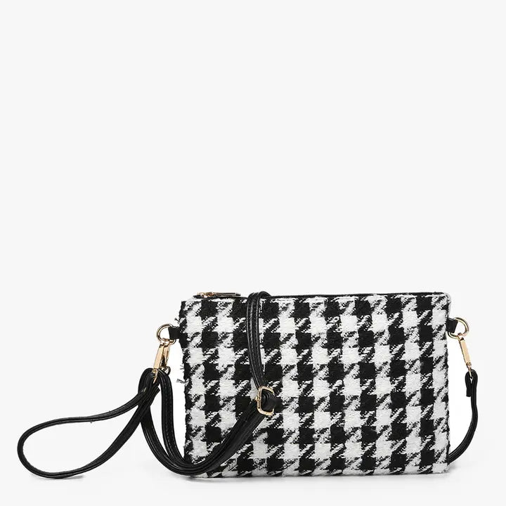 Houndstooth Clutch/Crossbody/Wristlet
