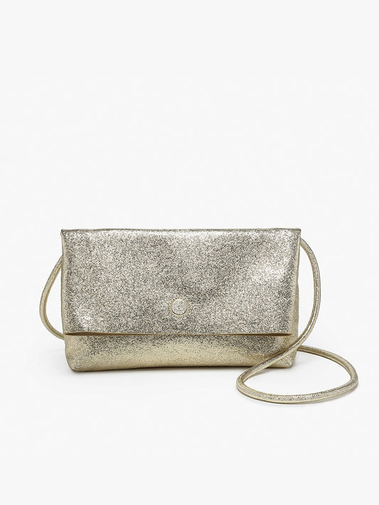 Lana Metallic Glitter Crossbody- Gold