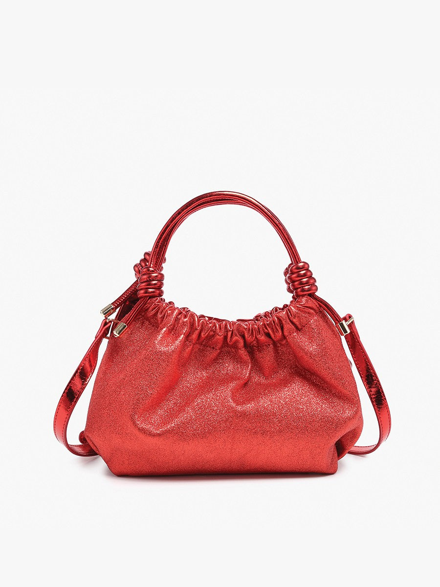 Lennox Metallic Satchel-Red