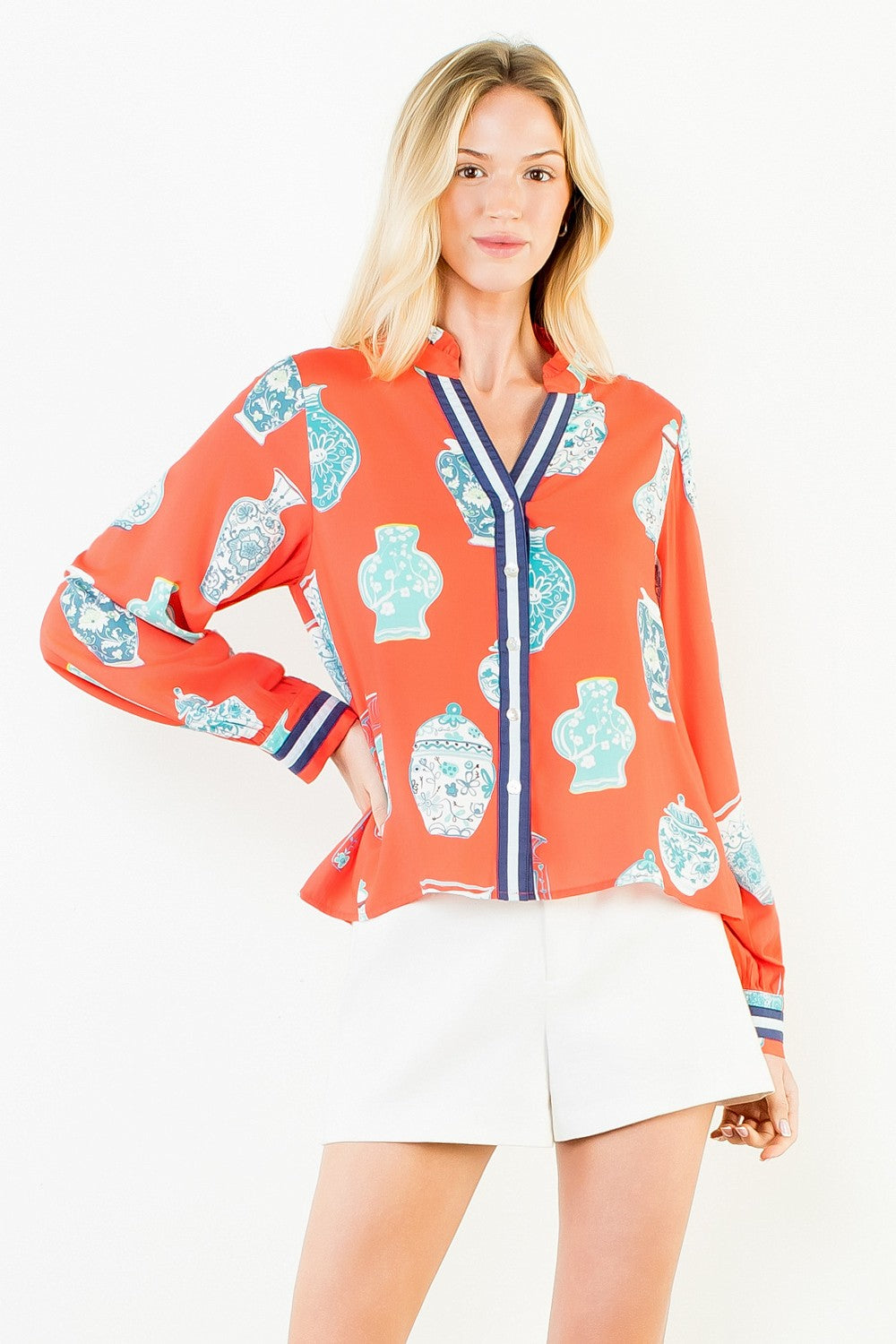 Long Sleeve Vase Top