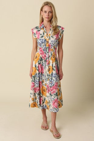Lucia Floral Button Front Maxi Dress
