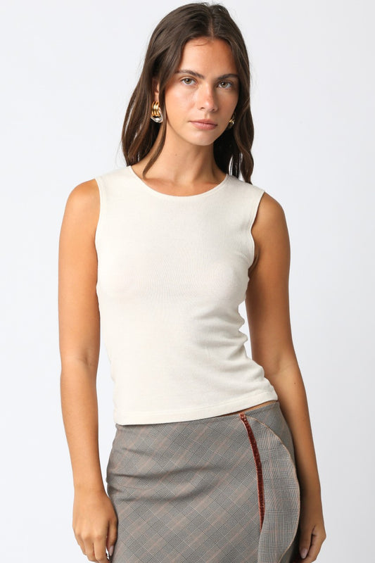 Marilyn Tank Top-Ecru