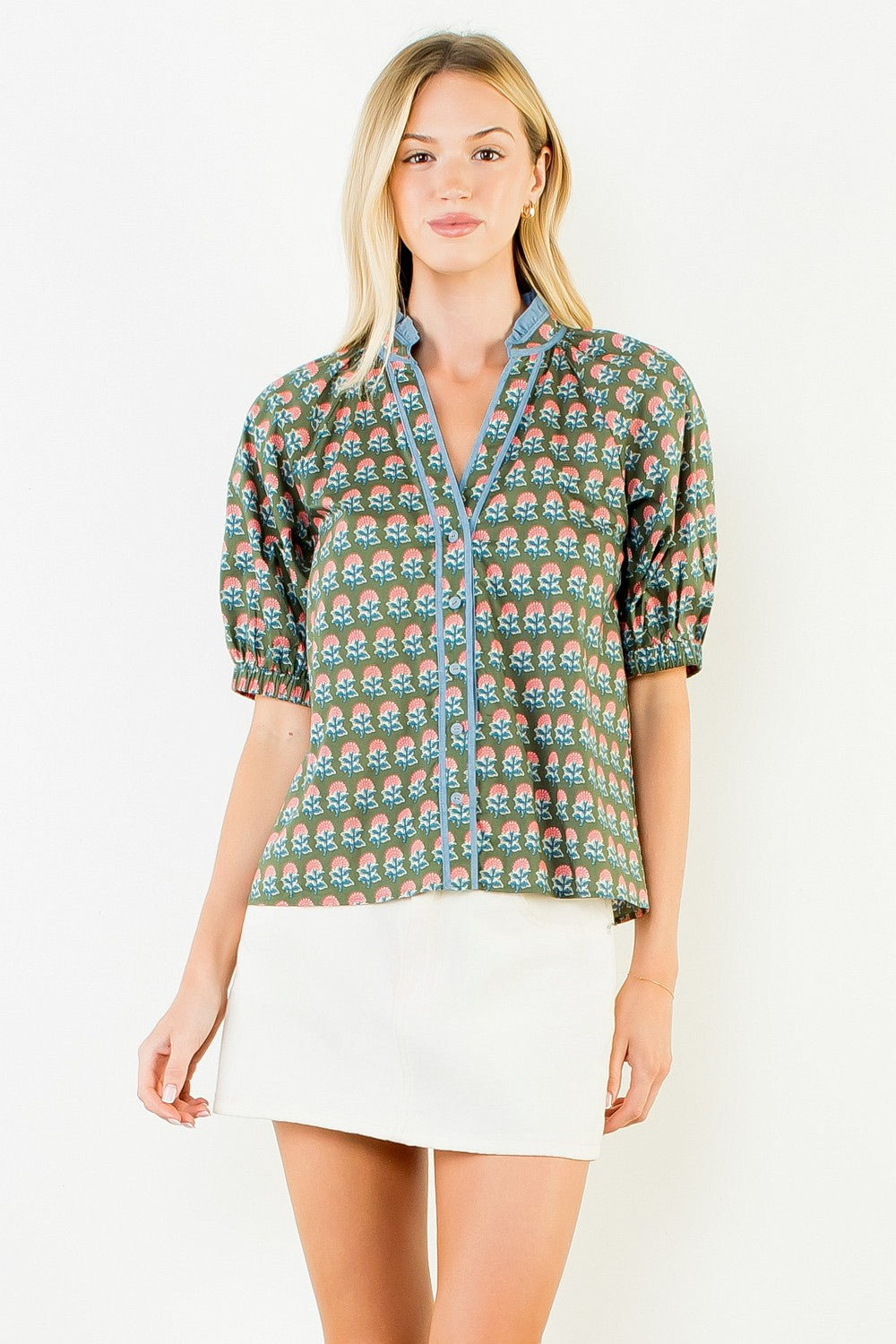 Puff Sleeve Flower Top