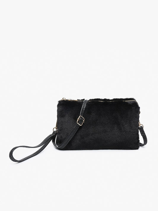 Riley Black Fur Handbag