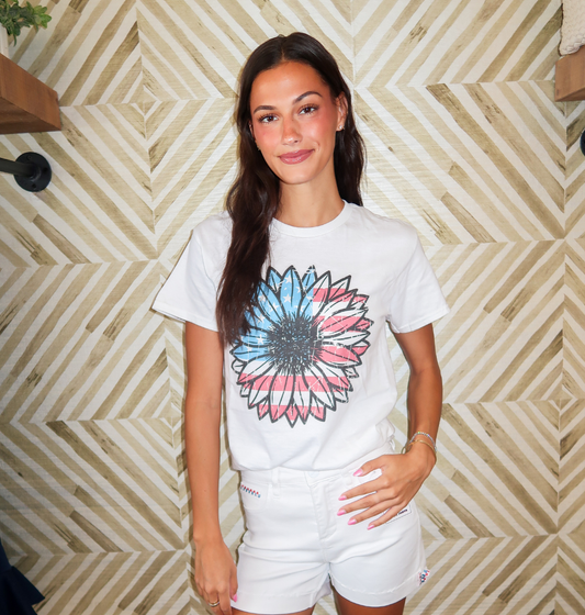 American Flag Sunflower T-Shirt