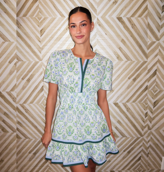 Bluebell- Floral Print Smocked Dress