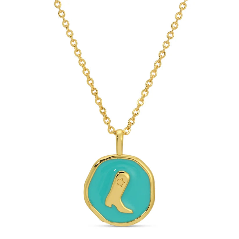 TINY COWGIRL BOOT PENDANT NECKLACE