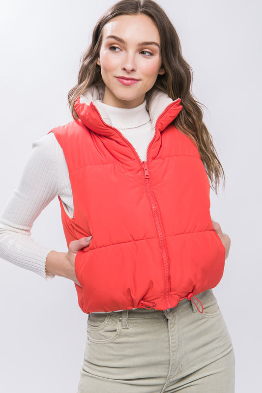 Tomato Reversible Puffer Vest